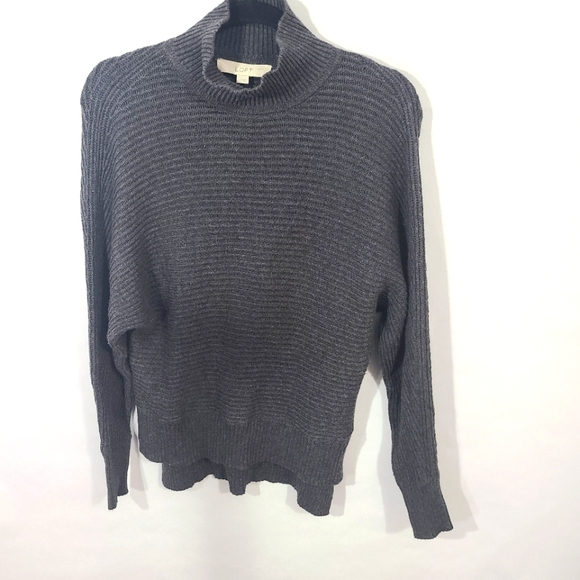 LOFT Sweaters - Loft Women' Size XS Gray Ribbed Sweater Top Shirt Mock Neck Long Sleeve Pullover